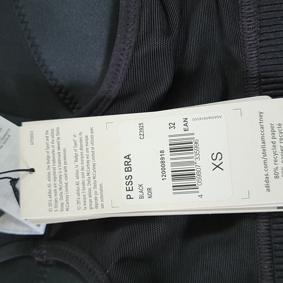 Adidas by Stella McCartney women's size XS black sports bra - Picture 13 of 15
